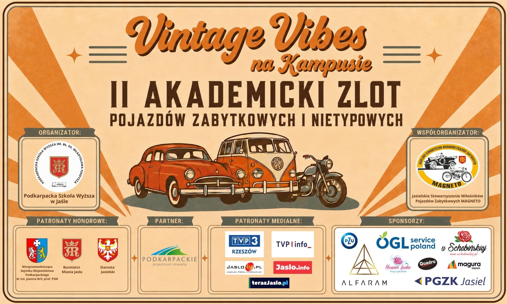 II Akademicki Zlot Pojazdów Zabytkowych i Nietypowych „Vintage Vibes na Kampusie” za nami. Rekordowa frekwencja na kampusie PSW.